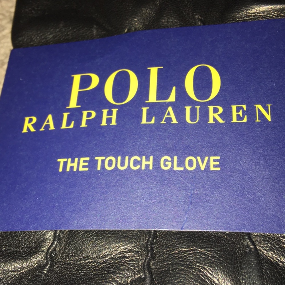 Polo Ralph Lauren Gloves Leather Wool fleece touch screen Winter Mens XL - Picture 9 of 12